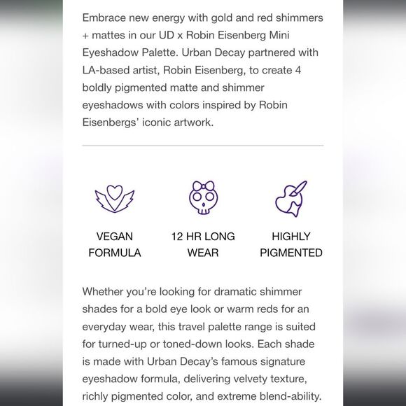 Urban Decay X Robin Eisenberg  Eyeshadow Palette - Picture 6 of 7